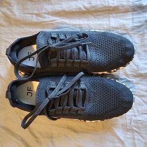 JustFab Black Sneakers with Breathable Knit Design